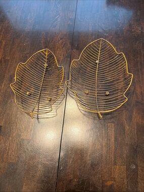 Leaf Wire Decorative Trays - Set of 2